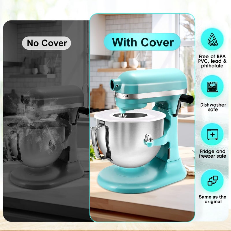 Kainasch 6 QT Stainless Steel Mixer Bow & K256WW Whisk for Kitchen aid 5.5-6 Quart Bowl-Lift Stand Mixer Replacement, 6 Wire Whip and Mixing Bowl with Cover for KitchenAid Mixers Attachments - Image 5
