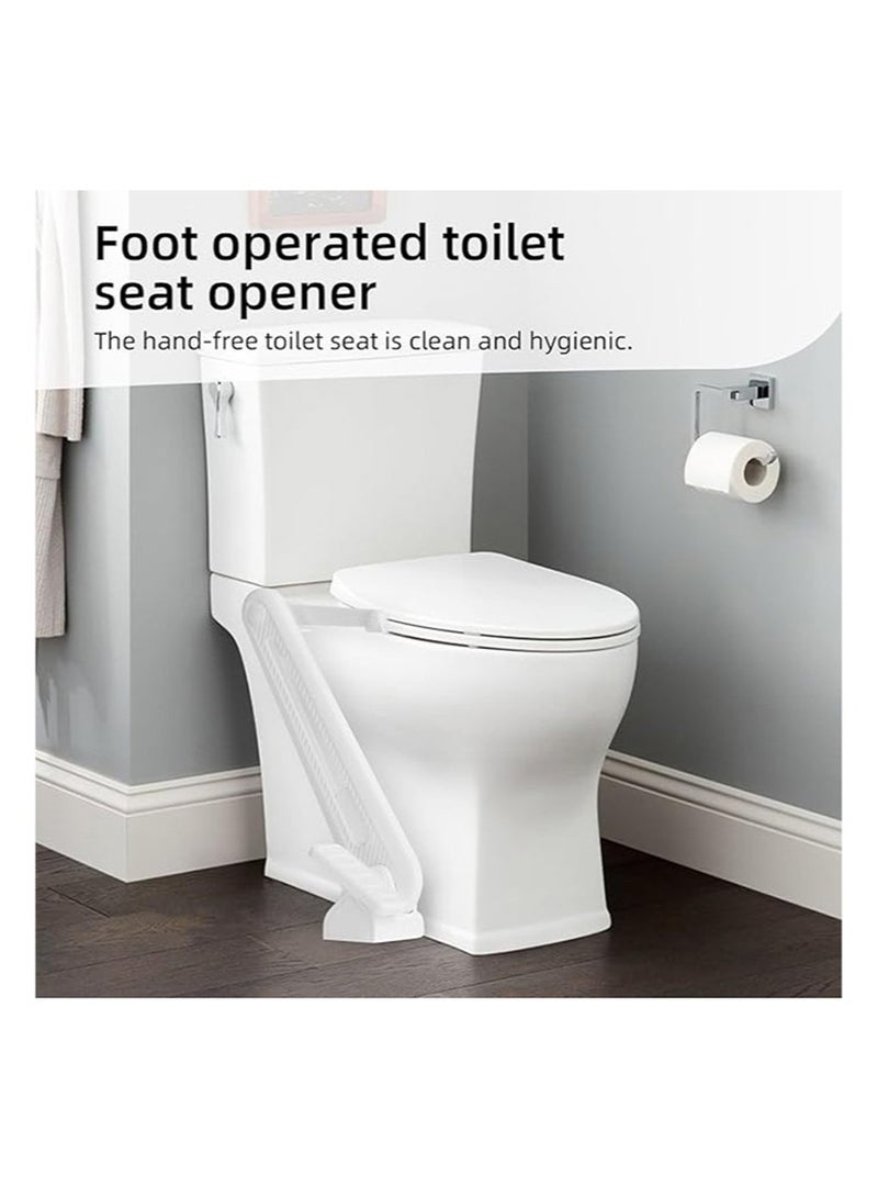 ايكانبو رافعة مقعد المرحاض بدواسة القدم، رافعة مقعد المرحاض بدواسة، تجنب ملامسة اليد لمنع نمو البكتيريا، تجنب الانحناء، ملحقات مرحاض الحمام (أبيض) - Image 3