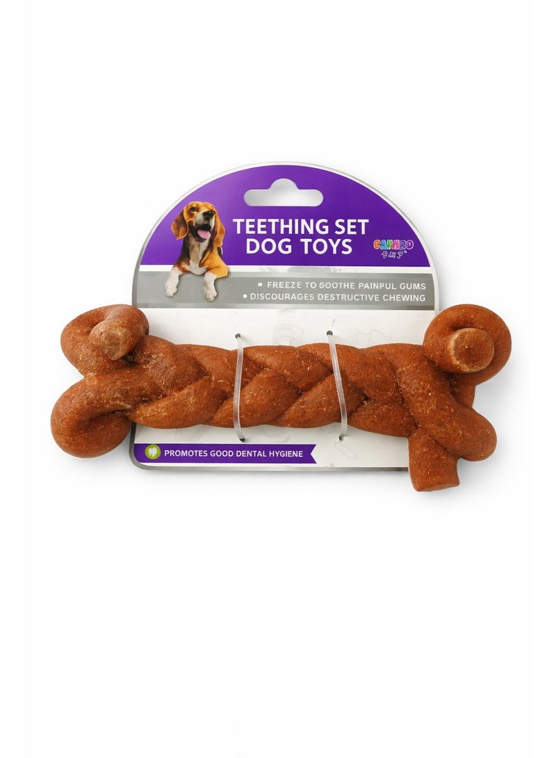 Teething Dog Toy, Bone Shaped Chew Toy, Strong Textured Teether, Promotes Dental Hygiene, Soothes Painful Gums