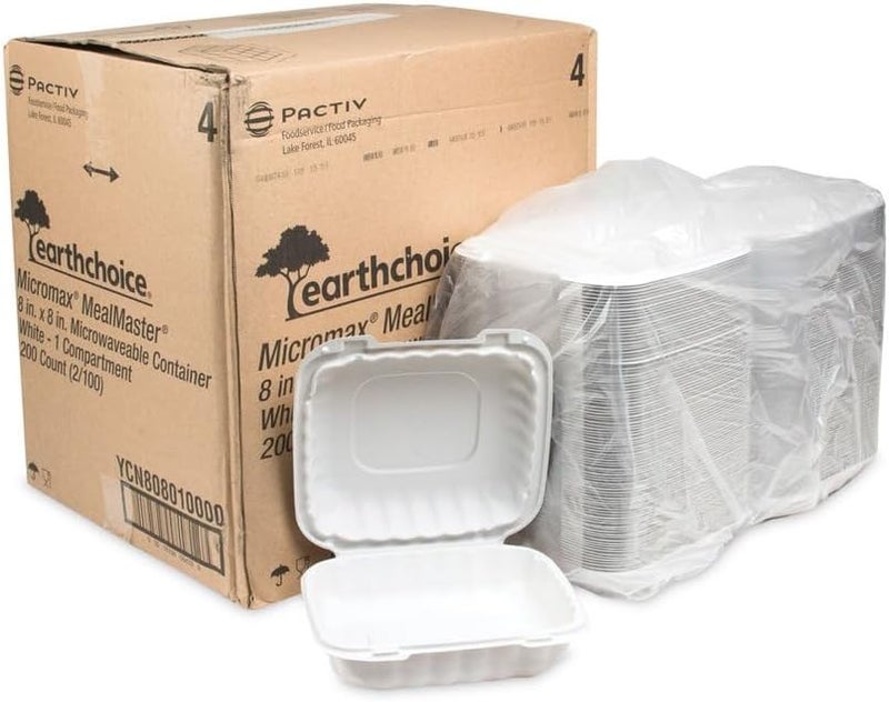 Pactiv EarthChoice SmartLock Polypropylene Standard Square Food Container White, 32 fl-oz. | 200/Case - Image 4