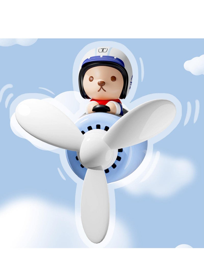 Cartoon Air Freshener for Car, Bear Pilot Car Air Freshener Car Diffuser, Rotating Propeller Automotive Accessories, Outlet Fan Air Diffuser for Car Vent Perfume Automotive Decoration - Image 3