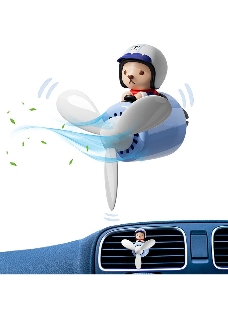 Cartoon Air Freshener for Car, Bear Pilot Car Air Freshener Car Diffuser, Rotating Propeller Automotive Accessories, Outlet Fan Air Diffuser for Car Vent Perfume Automotive Decoration - Image 1