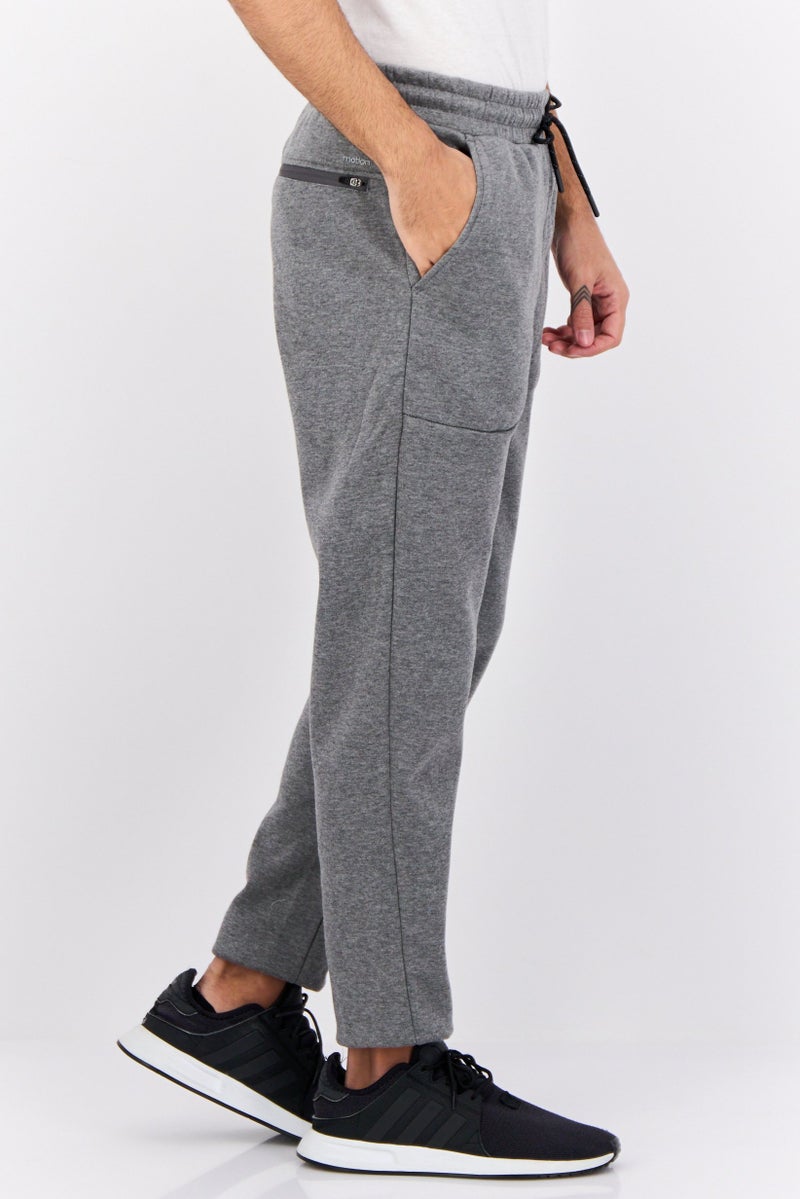 MOTION Men Sportswear Fit Outdoor Fleece Sweatpants, Charcoal  - Image 3