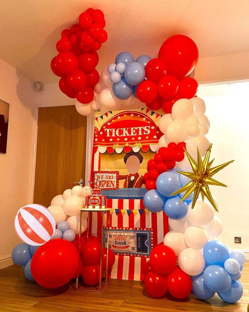 EASUTE Cat Hat Themed Party Decorations 135PCS Red Blue White Balloon Arch Garland Kit Thing 1 and Thing 2 Birthday Party Decoration Dr Baby Shower Decorations - Image 4
