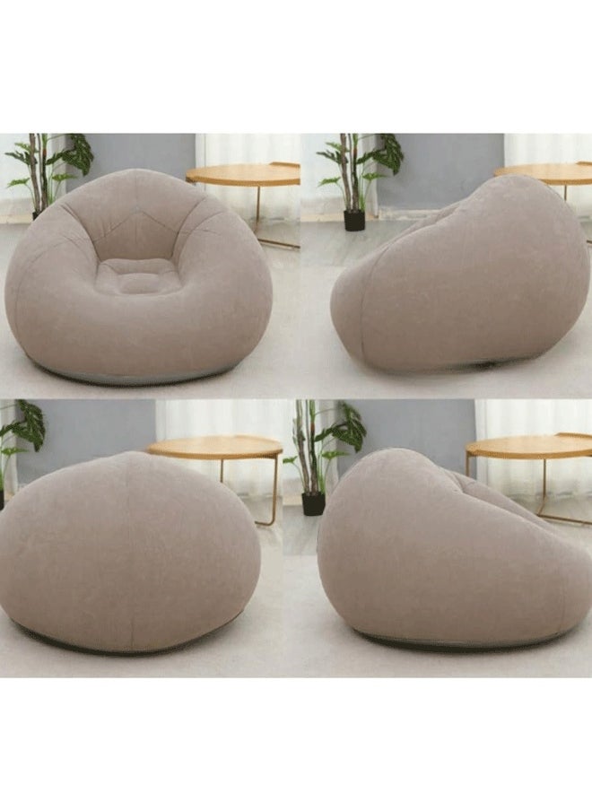 Berma Baby - 2 Pcs Inflatable Sofa with Air Pump Bean Bag Inflatable Lounge Chair Inflatable Lazy Sofa Folding Portable Inflatable Chair for Living Room Bedroom Balcony Reading (Brown) - Image 1
