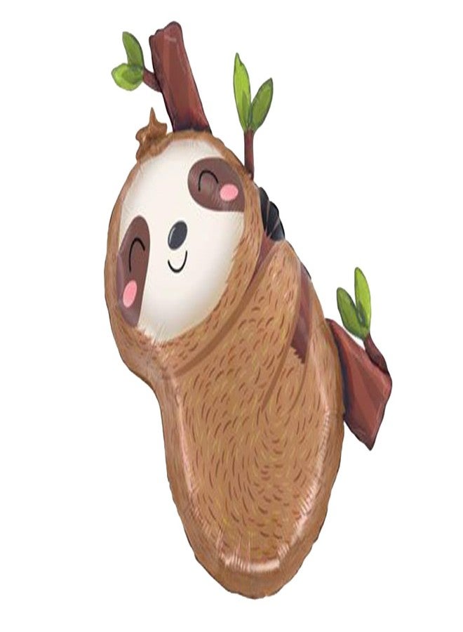 Artisan Owl Adorable Sweet Sloth 28" Foil Party Balloon - Image 1