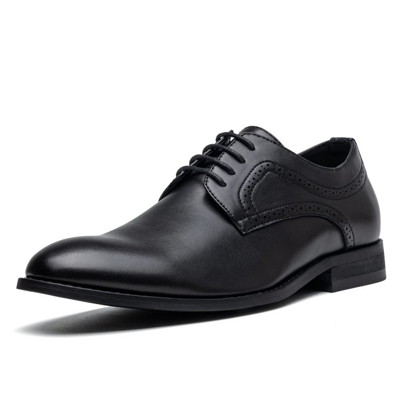 Mens Oxford Formal Dress Shoes Comfortable Classic Business Lace Up Derby Plain ToeA20712BLK43