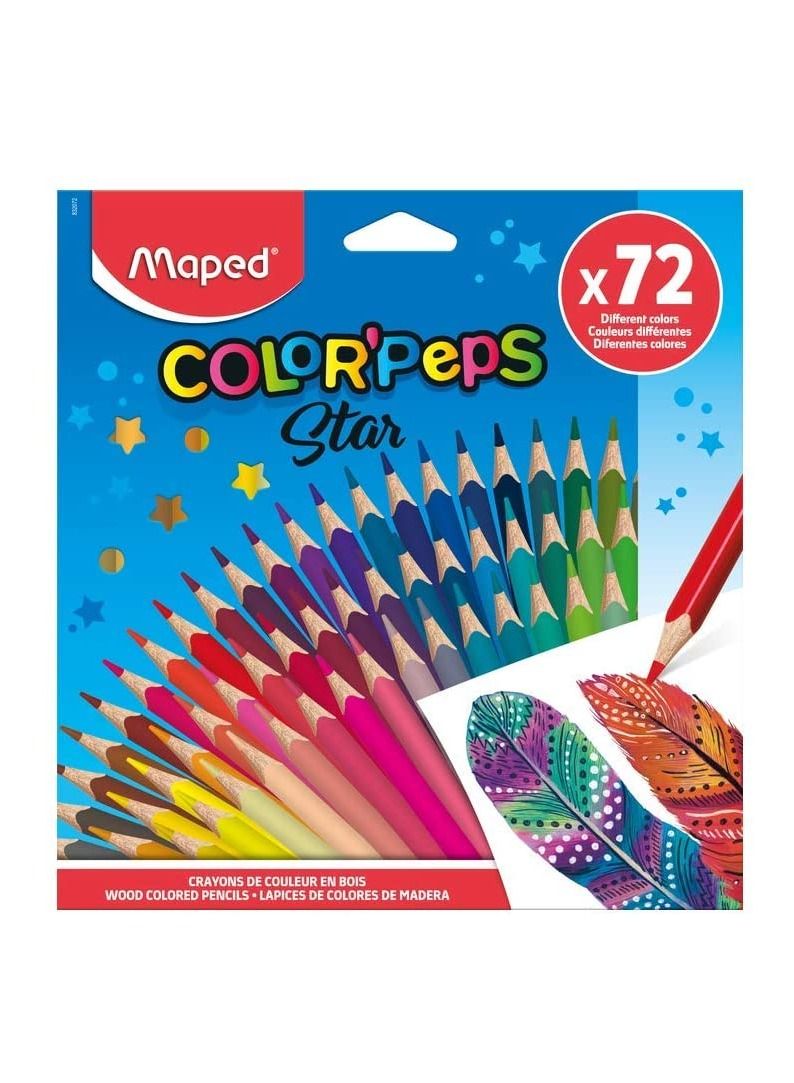 Maped 72-Piece Coloring Pencil Set With 4 Assorted Coloring Books  - Image 3