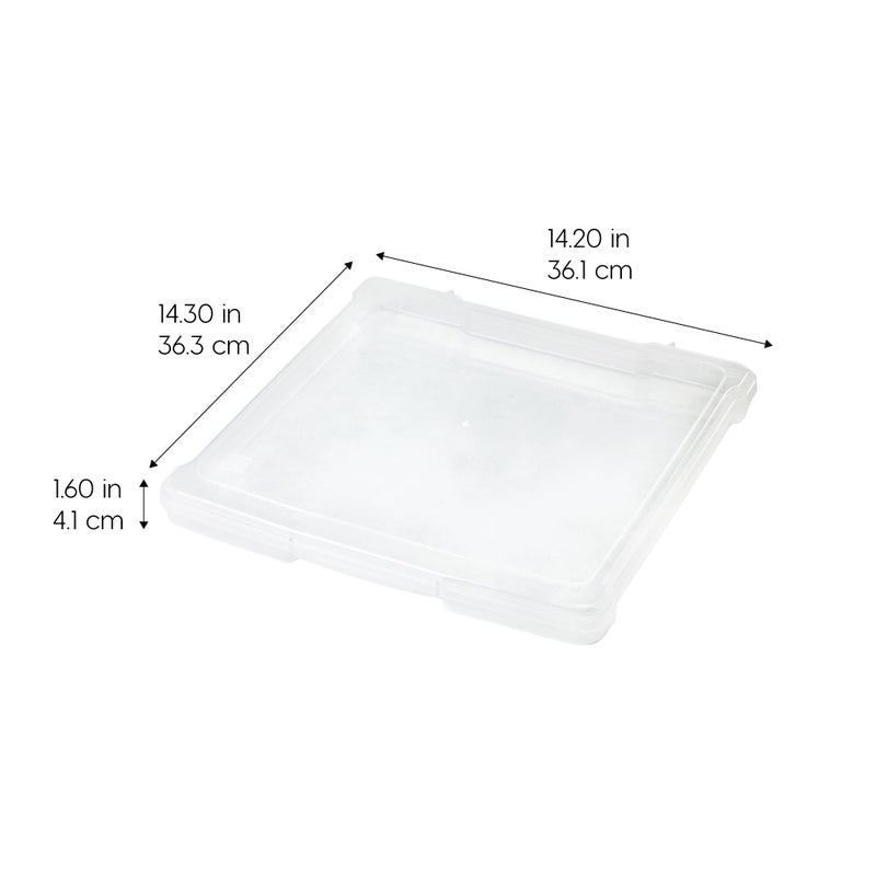 IRIS USA Fits 12" x 12" Paper, 10 Pack Thin Portable Plastic Scrapbook Paper Storage Cases with Built-in Handle for Art and Craft Supplies, Office Document, Stationery, Photo, Vinyl, Notebook, Clear - Image 2