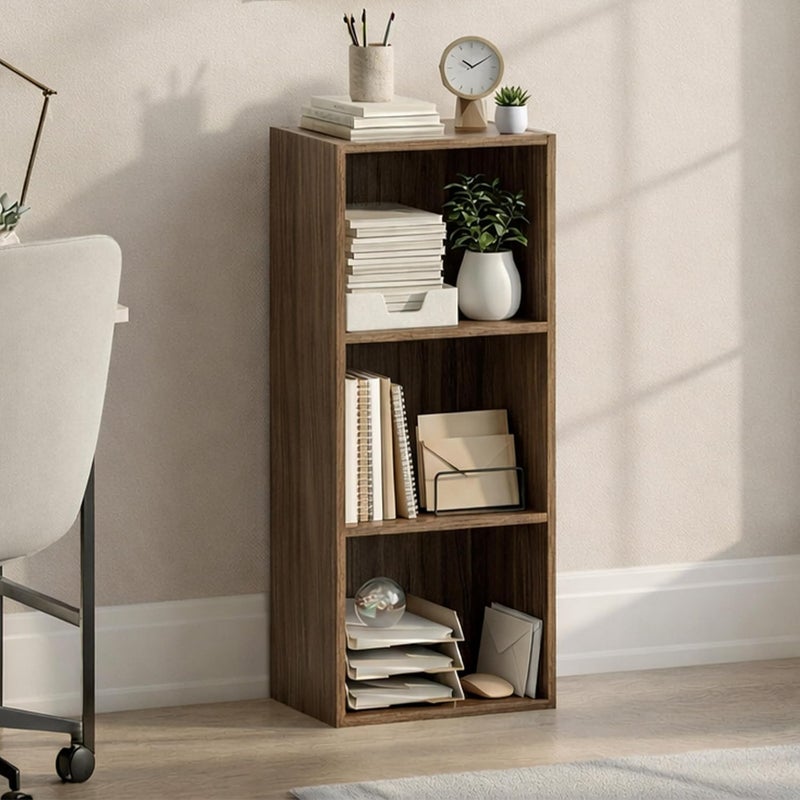 Vida Designs Oxford 3 Tier Cube Bookcase, Walnut - Image 1