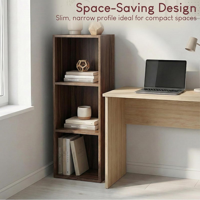 Vida Designs Oxford 3 Tier Cube Bookcase, Walnut - Image 3