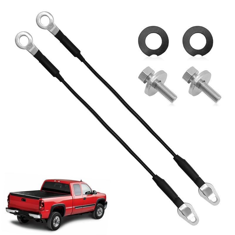 NOTISH 1 Pair Tailgate Support Cable Strap with Bolt Compatible with 19992007 Chevrolet Chevy Silverado GMC Sierra 1500 2500 HD 3500 HD Replaces 88980509 88980510 11609938