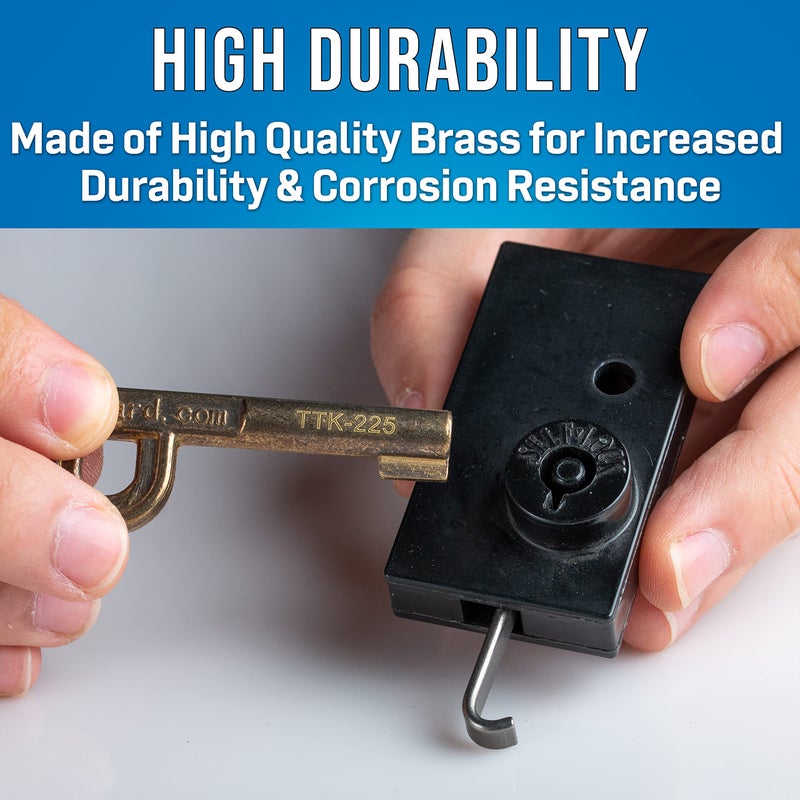 Jonard Tools, TTK-225, P Key, for Self Lock Pedestal Lock, Brass, Gold, 1 Count (Pack of 1) - Image 3