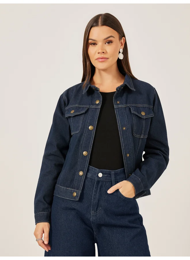 Styli Styli Regular Fit Long Sleeve Denim Jacket