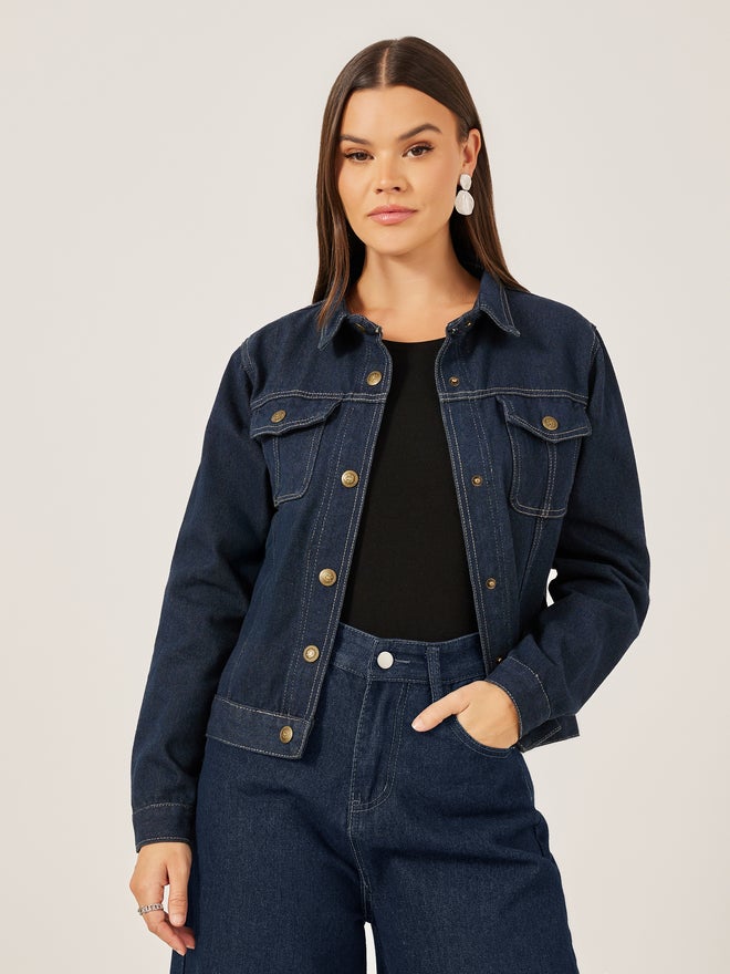 Styli Styli Regular Fit Long Sleeve Denim Jacket - Image 1