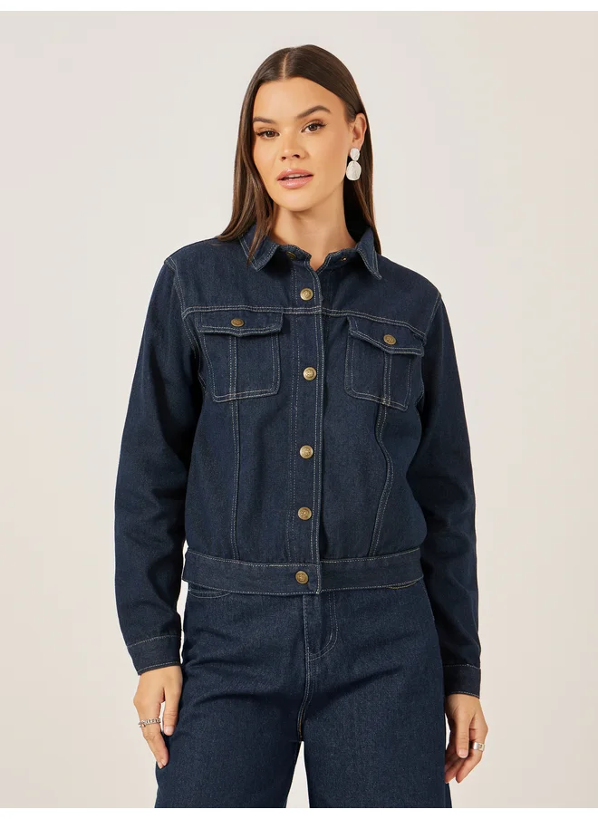 Styli Styli Regular Fit Long Sleeve Denim Jacket