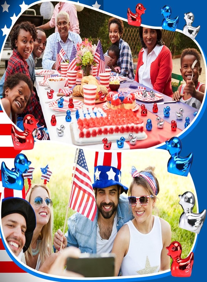 Blueweenly 100 Pcs Shiny Patriotic Mini Duck Figures Colorful Independence Day Duck Decor Micro Landscape Aquarium Garden Hide and Seek 4th of July Decoration Charm for Party Gift(Red, White, Blue) - Image 5