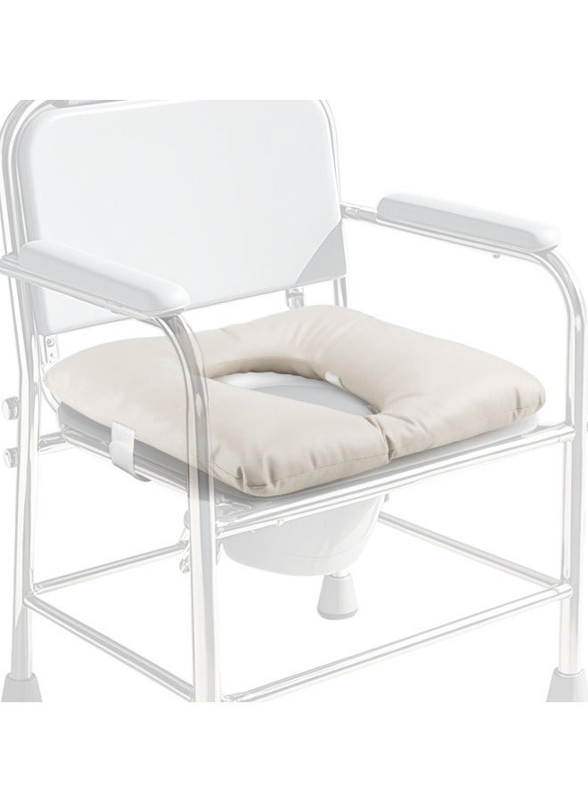 Bedside Commode Cushion, Seniors Portable Seat Cushion for Toilet/Shower/Bedside, Universal Fit Commode Padded Seat for Elderly, Seats Pad Cover Toilet Seats 17x17 with Fixing Straps - Image 1