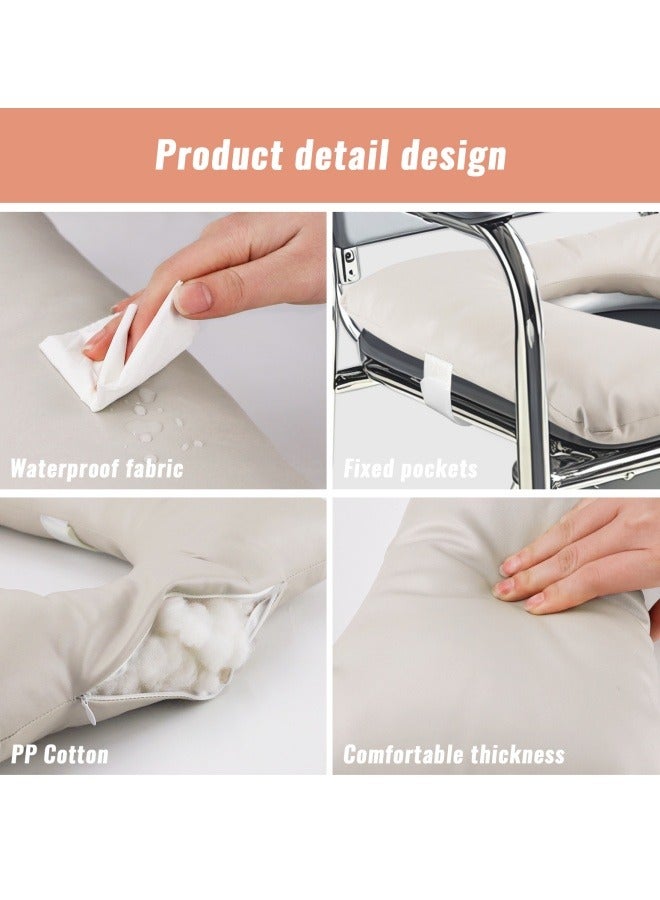 Bedside Commode Cushion, Seniors Portable Seat Cushion for Toilet/Shower/Bedside, Universal Fit Commode Padded Seat for Elderly, Seats Pad Cover Toilet Seats 17x17 with Fixing Straps - Image 3