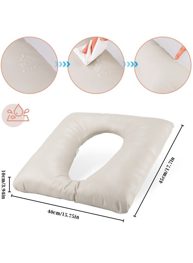Bedside Commode Cushion, Seniors Portable Seat Cushion for Toilet/Shower/Bedside, Universal Fit Commode Padded Seat for Elderly, Seats Pad Cover Toilet Seats 17x17 with Fixing Straps - Image 2