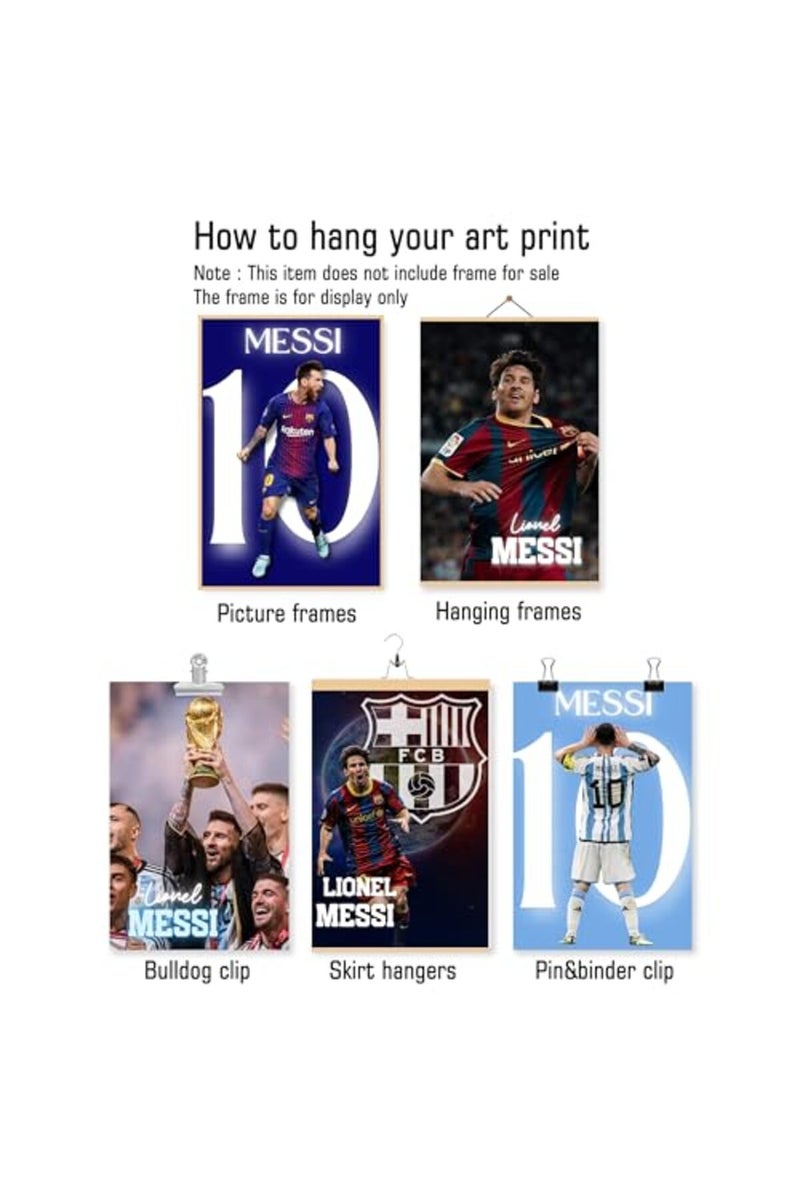 Dujoi Messi Poster Wall Art Football Superstar Posters For Walls Sports Prints For Boys Bedroom Home Decor Office Decor(Unframe 12x18inch 9PCS) - Image 5