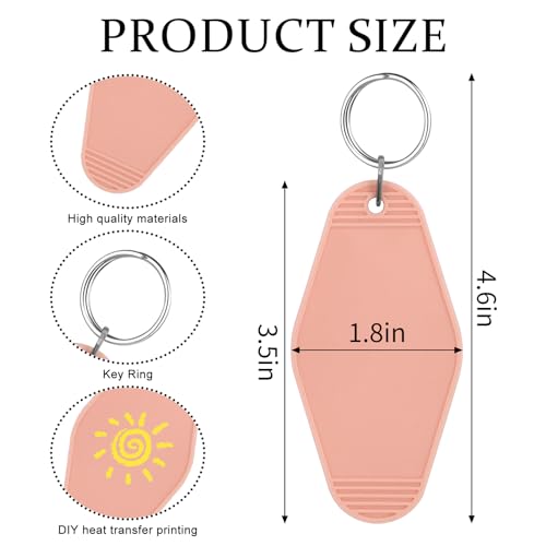 LOTMER 40 PCS Hotel Keychain Blank with Key Rings, 20 Colors Plastic Rhombus Motel Keychain, Sublimation Keychain Blanks for DIY Keychains and Luggage Tag(Light Colour) - Image 3