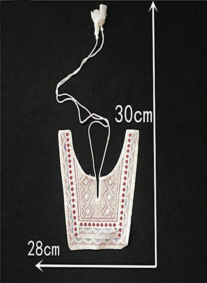 FEEPOP 1pc Gold/Color Pink Embroidery Ethnic Style Collar Venise Sequin Floral Embroidered Applique Lace Neckline Collar Garment Accessories - Image 5
