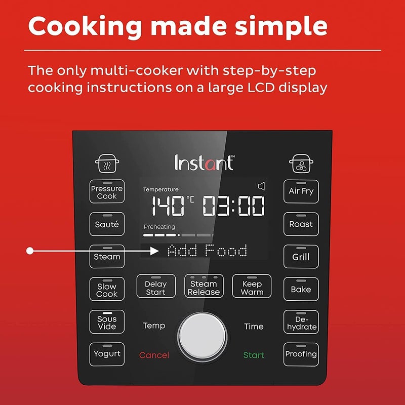 Instant Pot DUO Crisp, 1500W, 6.2L with Ultimate Lid Air Fryer + Multi-Cooker, Pressure Cooker, Slow Cooker, Steamer, Grill, Sauté pan, Sous Vide, 2 Years Manufacturer's Warranty - Image 5