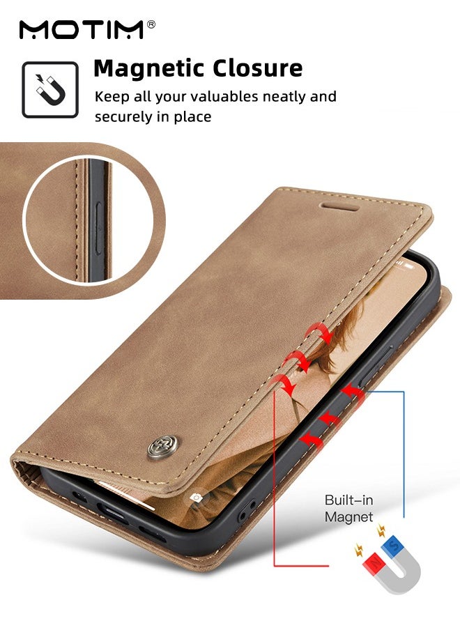 Motim - iPhone 15 Pro Max Case, Leather Wallet Phone Case with Card Holder, Anti-Drop Phone Shockproof Protective Case with Kickstand, iPhone 15 Pro Max Case with Magnetic Wallet Card Holder - Image 1