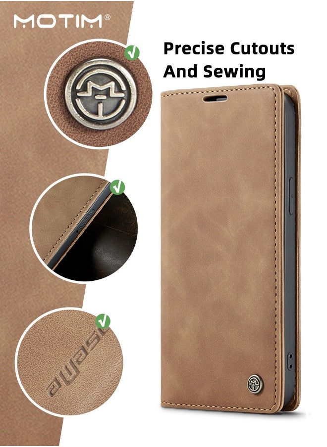 Motim - iPhone 15 Pro Max Case, Leather Wallet Phone Case with Card Holder, Anti-Drop Phone Shockproof Protective Case with Kickstand, iPhone 15 Pro Max Case with Magnetic Wallet Card Holder - Image 1