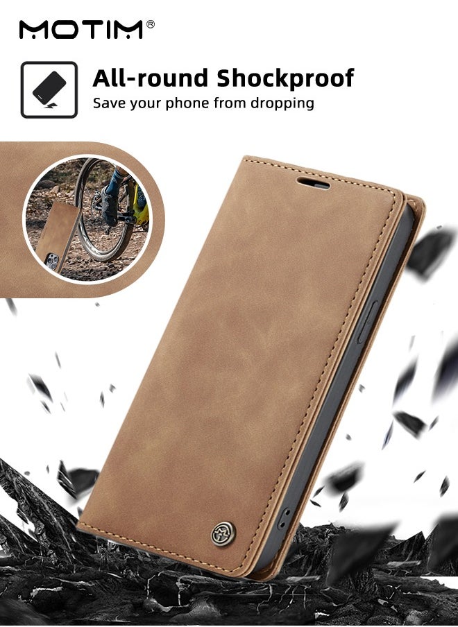Motim - iPhone 15 Pro Max Case, Leather Wallet Phone Case with Card Holder, Anti-Drop Phone Shockproof Protective Case with Kickstand, iPhone 15 Pro Max Case with Magnetic Wallet Card Holder - Image 1