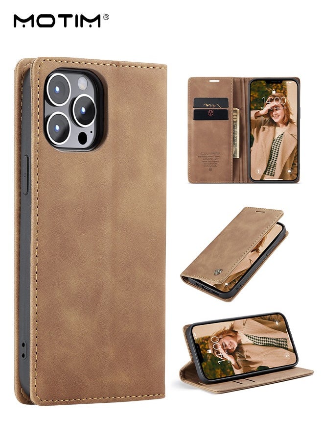 Motim - iPhone 15 Pro Max Case, Leather Wallet Phone Case with Card Holder, Anti-Drop Phone Shockproof Protective Case with Kickstand, iPhone 15 Pro Max Case with Magnetic Wallet Card Holder - Image 1