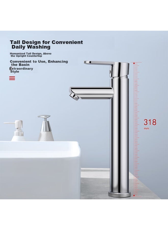 LARSD Lairdan Countertop Basin Faucet, Raised Basin Faucet For Hot And Cold Bathroom Cabinet, Artistic Basin Raised Faucet Ld10221 - Image 1