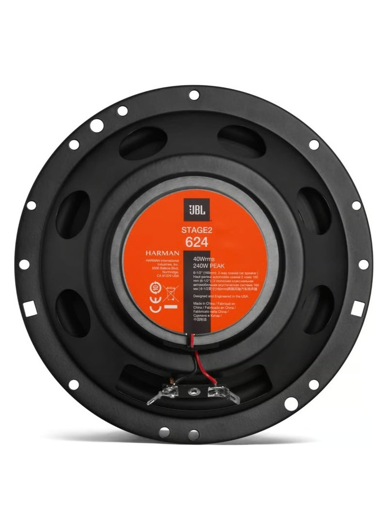 JBL STAGE2 624 6 Inch Two Way Coaxial Car Speaker With Grids - Image 2