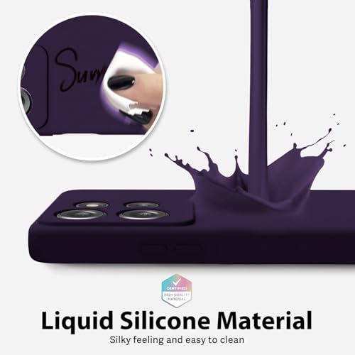 DIZORO Microfiber Candy Case for Motorola Edge 60 Stylus 5G Smooth Touch Cushion Liquid Soft Silicone Gel Rubber Phone Cases Non-Slip Full Body Protective Shockproof Back Cover- Deep Purple - Image 4