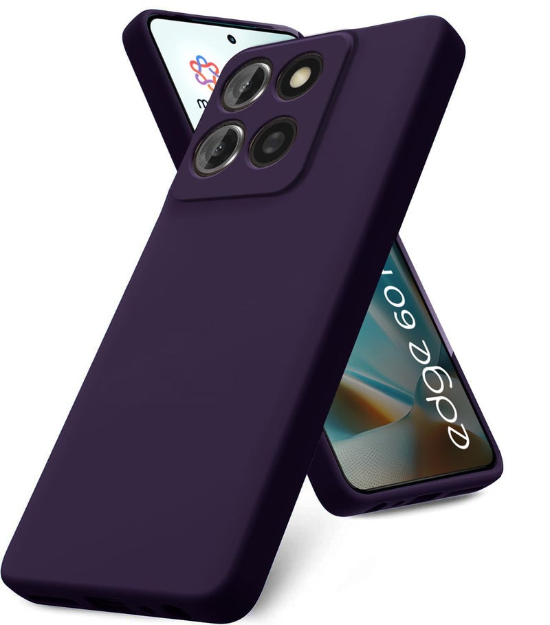 DIZORO Microfiber Candy Case for Motorola Edge 60 Stylus 5G Smooth Touch Cushion Liquid Soft Silicone Gel Rubber Phone Cases Non-Slip Full Body Protective Shockproof Back Cover- Deep Purple - Image 1
