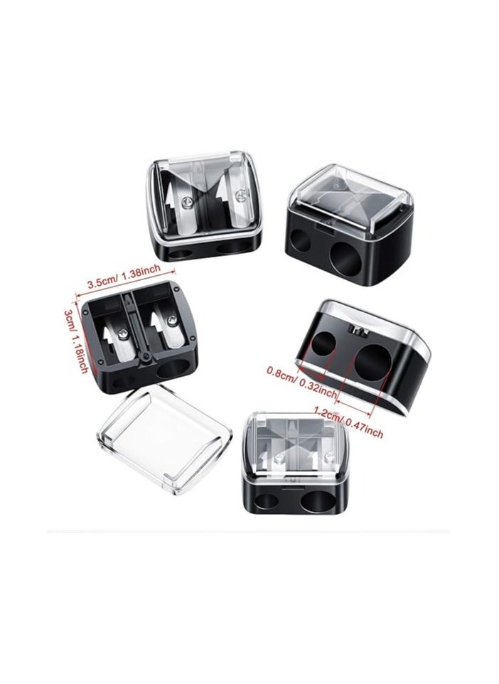 Generic Dual Pencil Sharpener for Eyebrow & Eye Pencils – 2-Hole Design for Precise Makeup  - Image 3