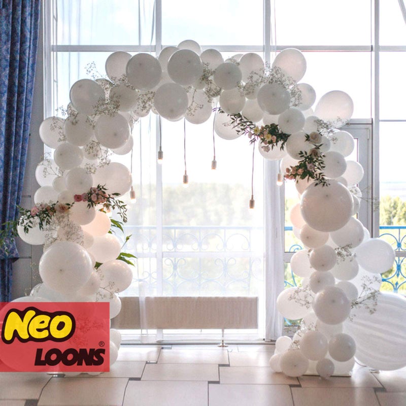 Neo LOONS 100 pcs 5" Standard White Premium Latex Balloons for Kids, Adult Birthdays, Weddings, Receptions, Baby Showers, Water Fights, or Any Celebration - Image 3