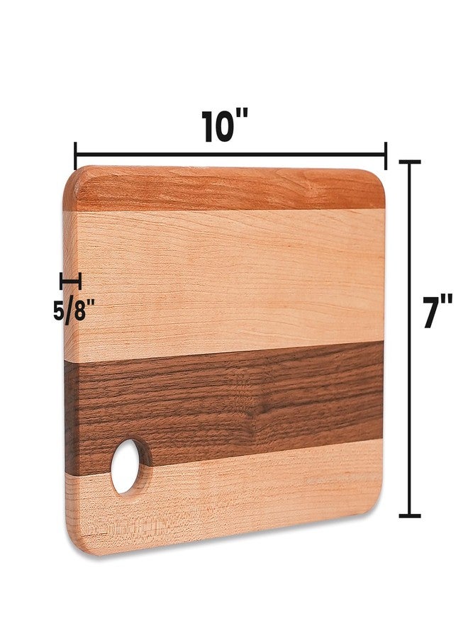 CONSDAN Small Wood Cutting Board for Kitchen, Hardwood Chopping Board for Meat, Vegetables, Fruits, Bread, and Cheese 10 x 7 x 10/16 in - Image 2