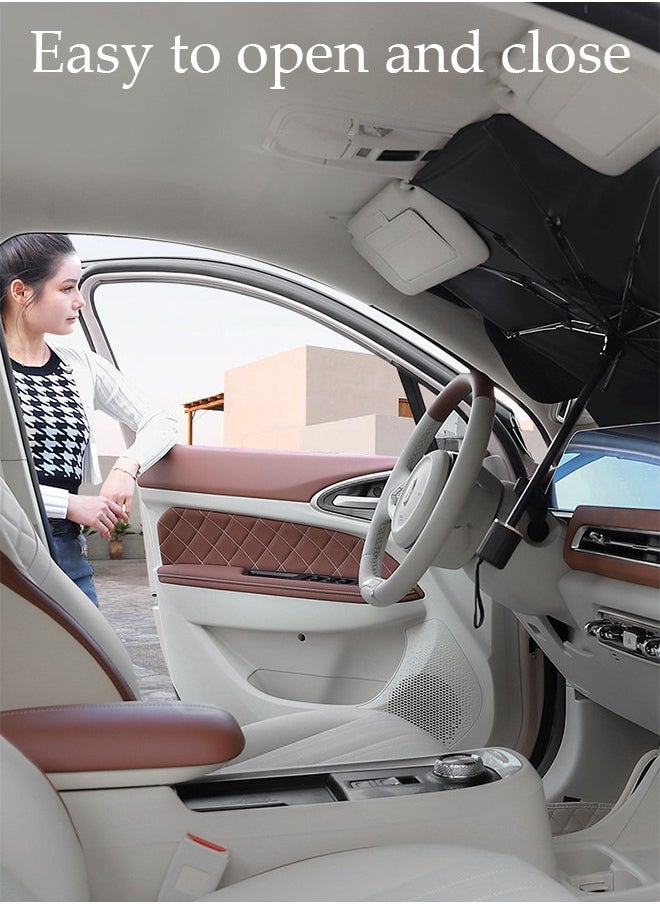 DUNISO - Foldable Car Windshield Sunshade Umbrella with Cartoon Printing Protect Car from UV Rays and Heat Keeps Cars Cool Sunshade Cover for Car Front Window 125*65CM - Image 1