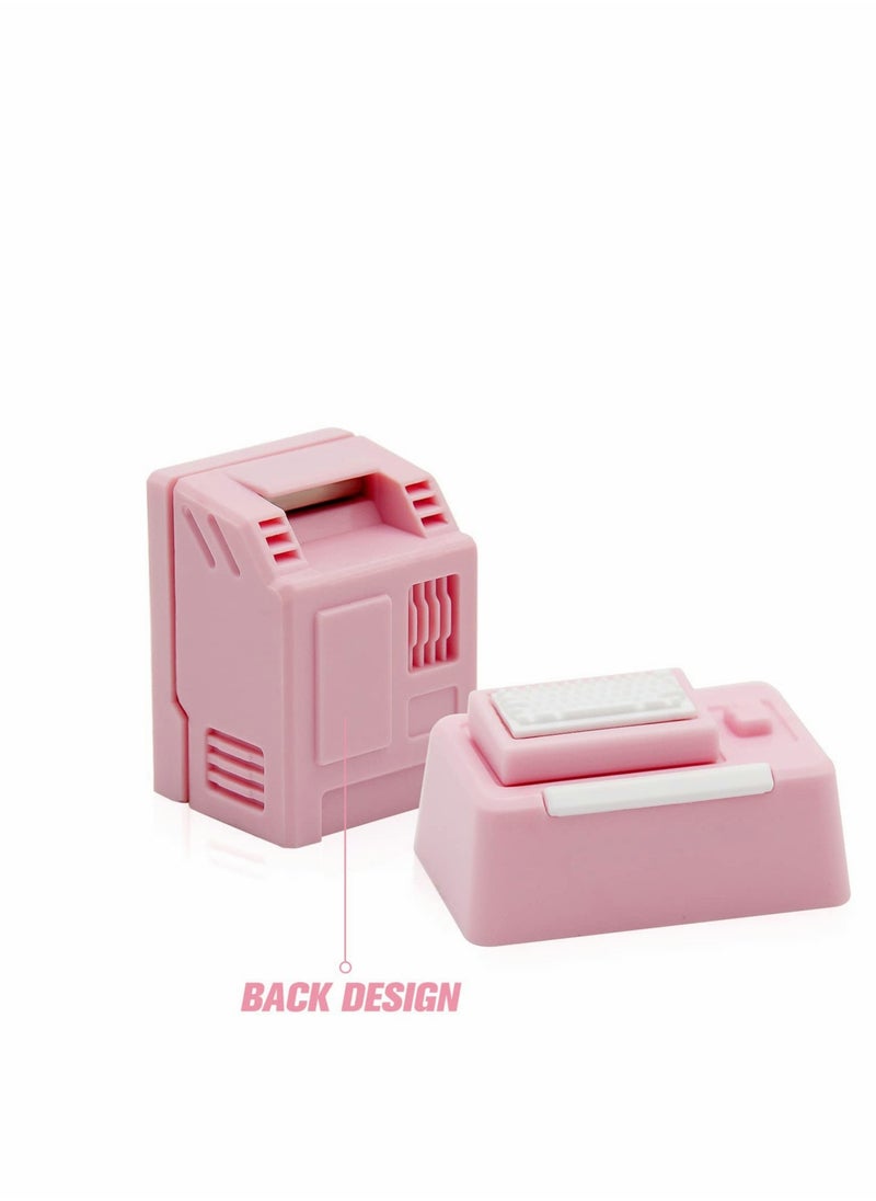 Excefore - Custom Keycaps for Esc Key and Tab Key Magnetic Light Transmission Keycaps Classic Retro Mechanical Backlit Keyboard Esc Tab Keycap for GK61 GK64 SK87 GH60 PC Gamer ect Most Keyboard Pink - Image 1