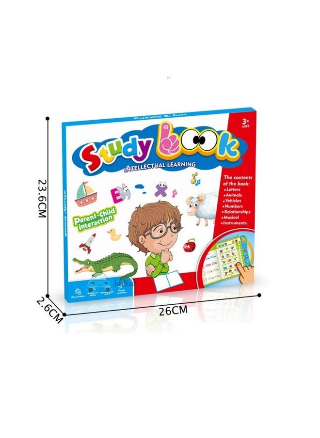PLUSPOINT - Intelligence Book English Letters & Words Learning Sound Book, Fun Educational Toys. Activities With Numbers, Shapes, Animals Phonetic Learning Book For Toddlers. (I-Book, Multicolor) - Image 1