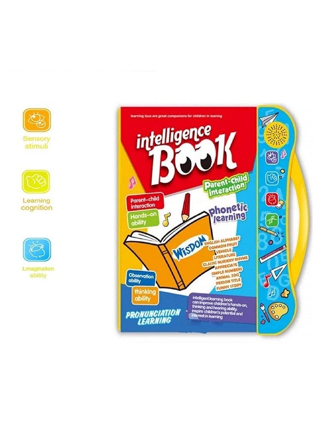 PLUSPOINT - Intelligence Book English Letters & Words Learning Sound Book, Fun Educational Toys. Activities With Numbers, Shapes, Animals Phonetic Learning Book For Toddlers. (I-Book, Multicolor) - Image 1