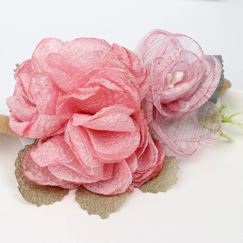 Toptim Baby Floral with Nylon Headbands for Newborn Girls Shower Photo (6 Colors) - Image 4