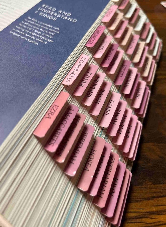 thinkor Catholic Bible Tabs, Reposition Laminated Stickers, Easy to Read and Apply Bible Tabs for Women and Man (Catholic Pink) - Image 3