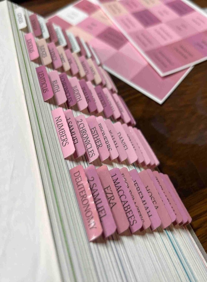 thinkor Catholic Bible Tabs, Reposition Laminated Stickers, Easy to Read and Apply Bible Tabs for Women and Man (Catholic Pink) - Image 4