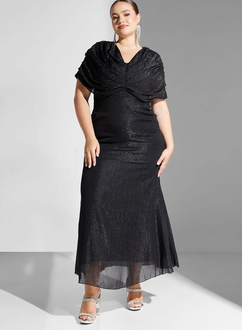 Khizana Pleated Detail A-Line Dress