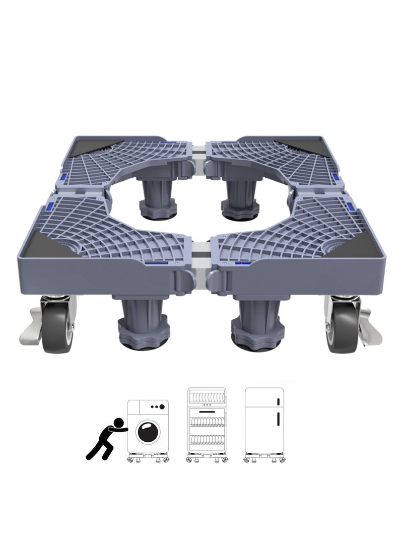 Snooe - Washing Machine Base Stand with 4 Locking Wheels and 8 Strong Feet, Movable Universal Mobile Base for Dryer, Refrigerator, Furniture and Appliance - Image 1