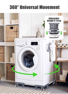 Snooe Washing Machine Base Stand with 4 Locking Wheels and 8 Strong Feet, Movable Universal Mobile Base for Dryer, Refrigerator, Furniture and Appliance  - Image 4