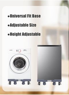 Snooe Washing Machine Base Stand with 4 Locking Wheels and 8 Strong Feet, Movable Universal Mobile Base for Dryer, Refrigerator, Furniture and Appliance  - Image 2